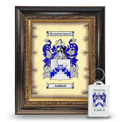 Ashland Framed Coat of Arms and Keychain - Heirloom