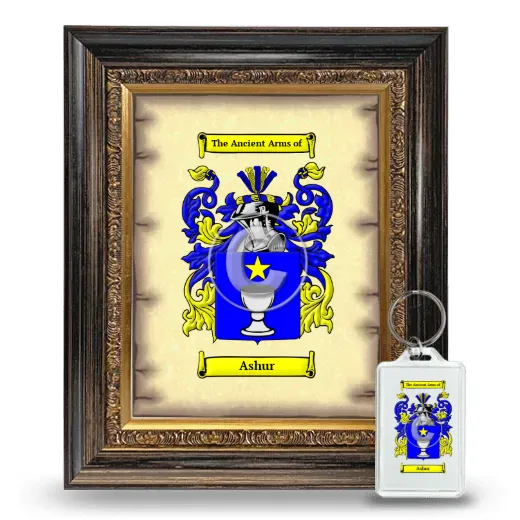 Ashur Framed Coat of Arms and Keychain - Heirloom
