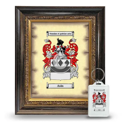 Asin Framed Coat of Arms and Keychain - Heirloom