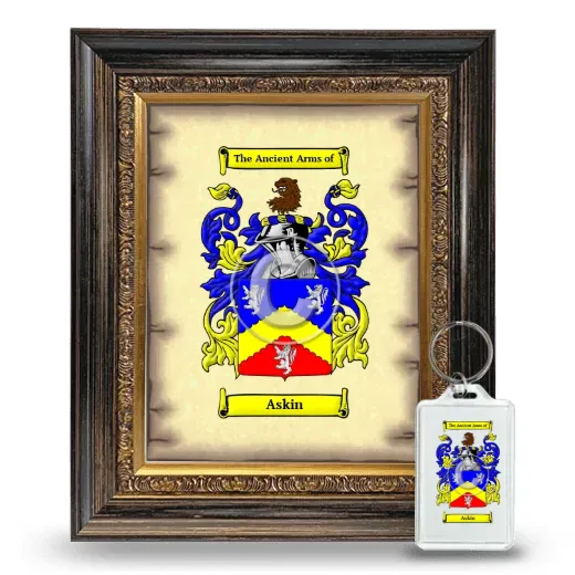 Askin Framed Coat of Arms and Keychain - Heirloom