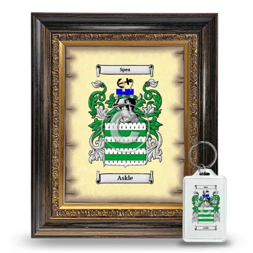 Askle Framed Coat of Arms and Keychain - Heirloom