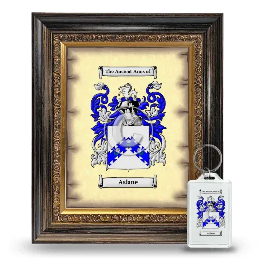 Aslane Framed Coat of Arms and Keychain - Heirloom