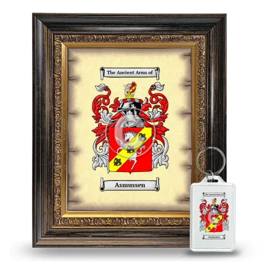 Asmussen Framed Coat of Arms and Keychain - Heirloom
