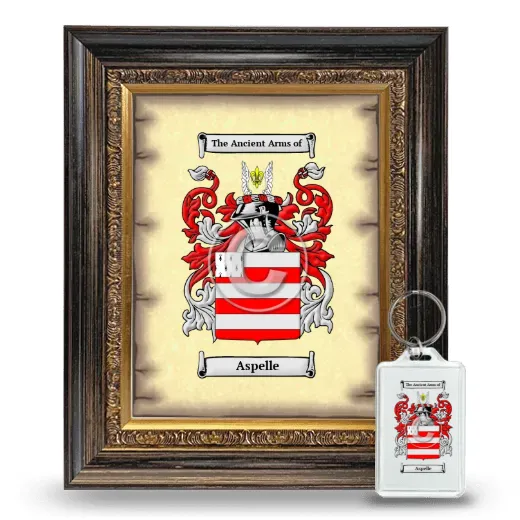 Aspelle Framed Coat of Arms and Keychain - Heirloom