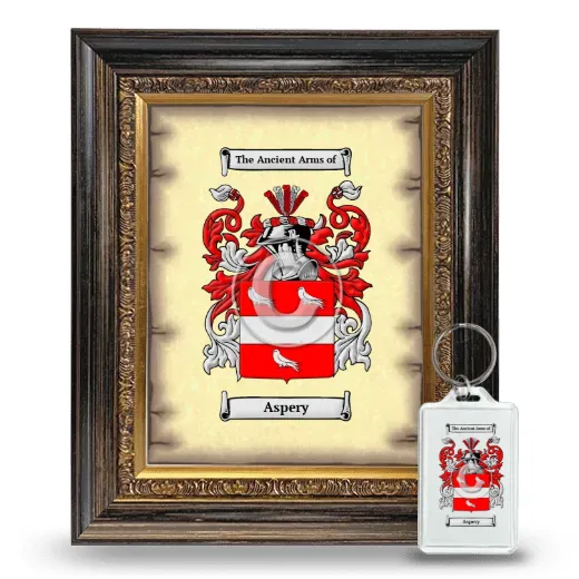 Aspery Framed Coat of Arms and Keychain - Heirloom