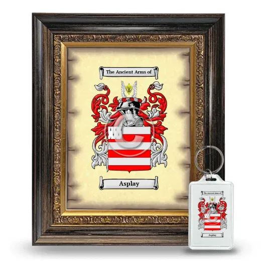 Asplay Framed Coat of Arms and Keychain - Heirloom