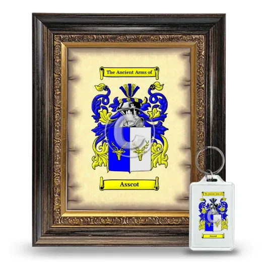 Asscot Framed Coat of Arms and Keychain - Heirloom