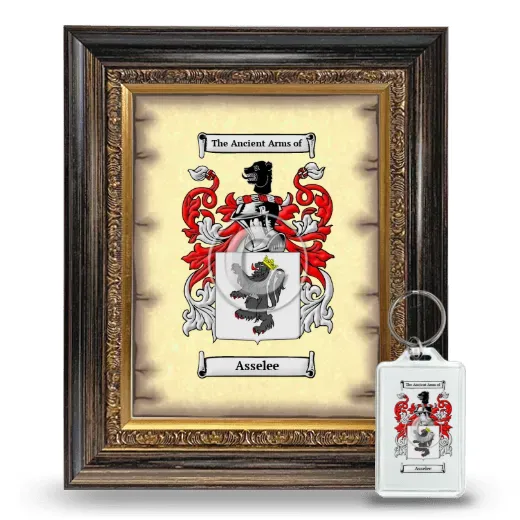 Asselee Framed Coat of Arms and Keychain - Heirloom