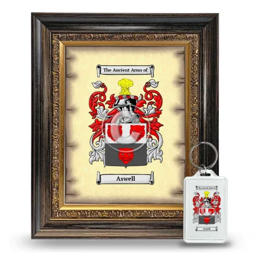 Aswell Framed Coat of Arms and Keychain - Heirloom