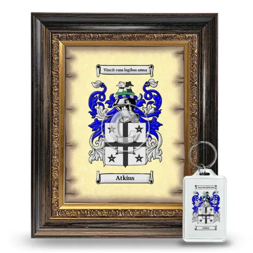 Atkins Framed Coat of Arms and Keychain - Heirloom