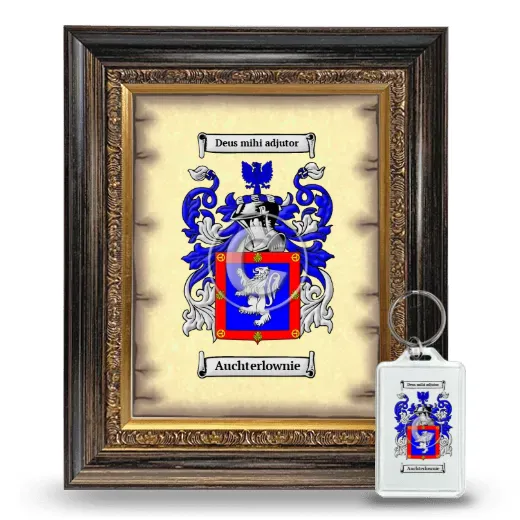 Auchterlownie Framed Coat of Arms and Keychain - Heirloom