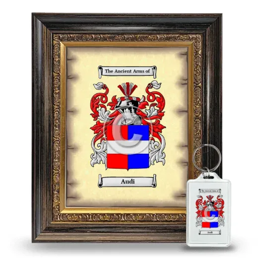 Audi Framed Coat of Arms and Keychain - Heirloom