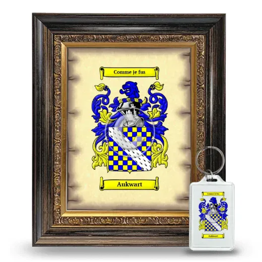 Aukwart Framed Coat of Arms and Keychain - Heirloom