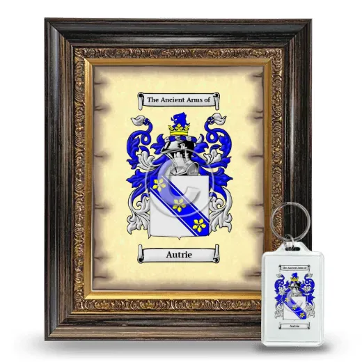 Autrie Framed Coat of Arms and Keychain - Heirloom