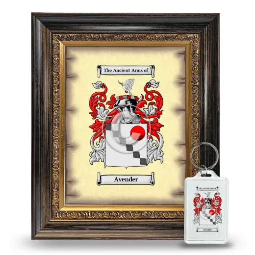 Avender Framed Coat of Arms and Keychain - Heirloom