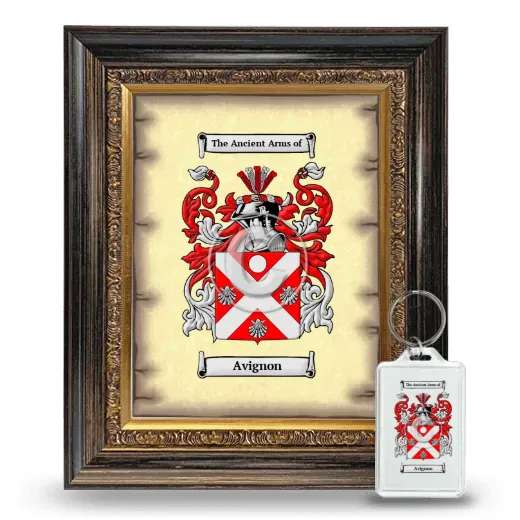 Avignon Framed Coat of Arms and Keychain - Heirloom