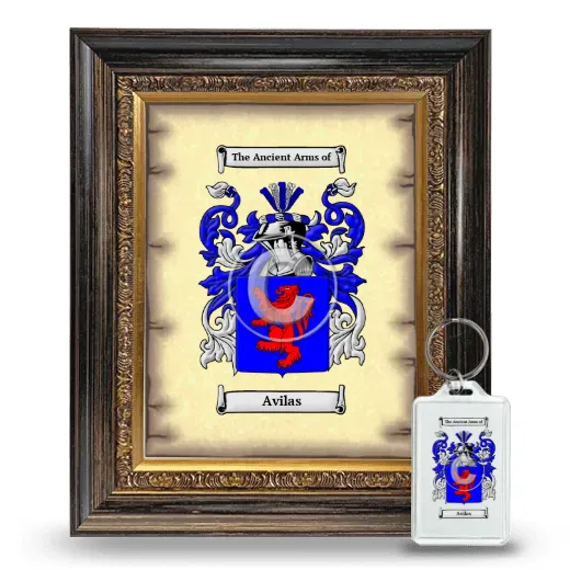 Avilas Framed Coat of Arms and Keychain - Heirloom