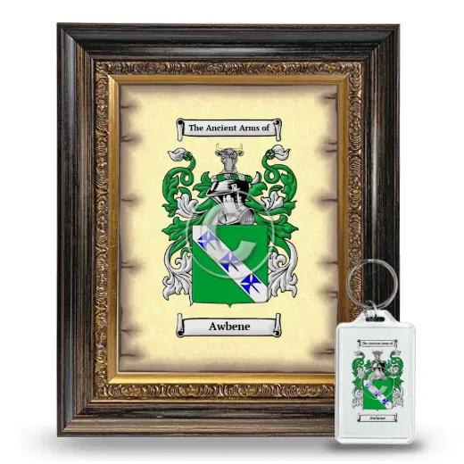 Awbene Framed Coat of Arms and Keychain - Heirloom