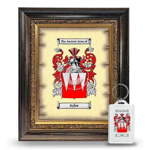 Aylor Framed Coat of Arms and Keychain - Heirloom