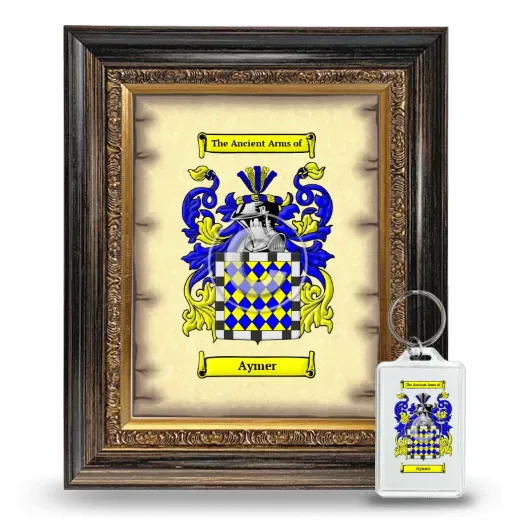 Aymer Framed Coat of Arms and Keychain - Heirloom