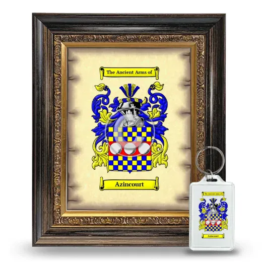 Azincourt Framed Coat of Arms and Keychain - Heirloom