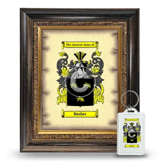 Büsher Framed Coat of Arms and Keychain - Heirloom