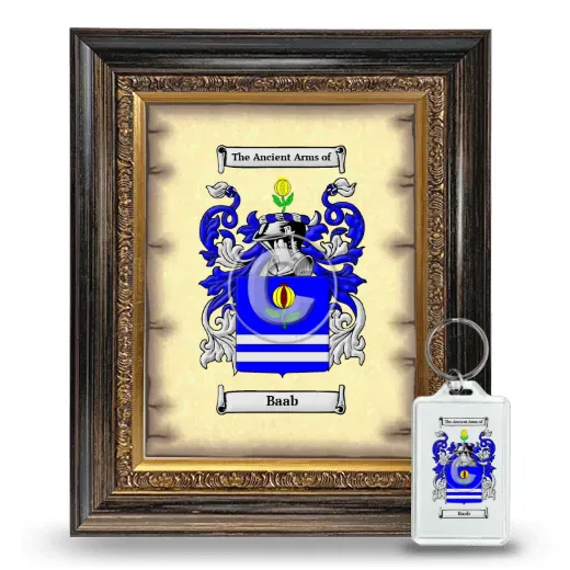 Baab Framed Coat of Arms and Keychain - Heirloom