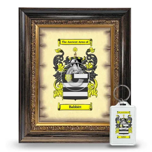 Babbitt Framed Coat of Arms and Keychain - Heirloom