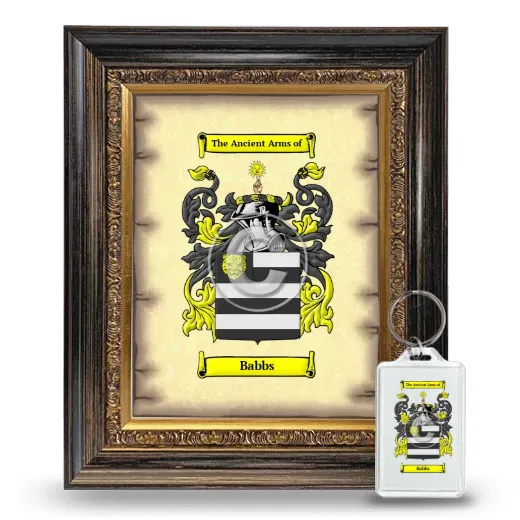Babbs Framed Coat of Arms and Keychain - Heirloom