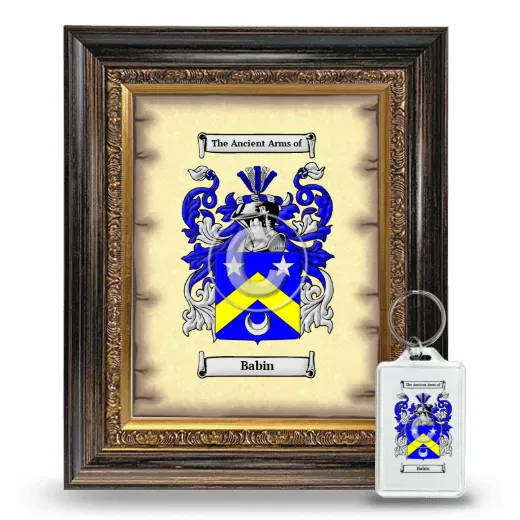 Babin Framed Coat of Arms and Keychain - Heirloom