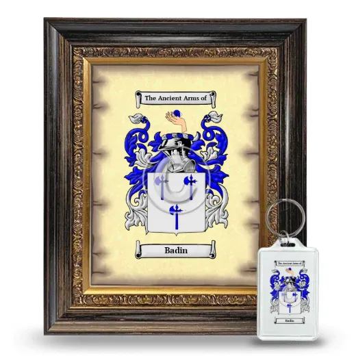 Badin Framed Coat of Arms and Keychain - Heirloom