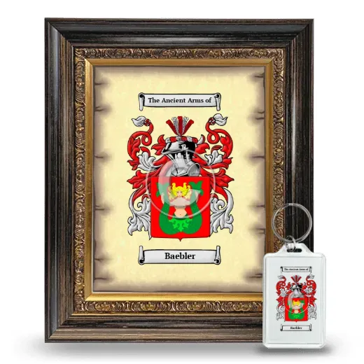 Baebler Framed Coat of Arms and Keychain - Heirloom