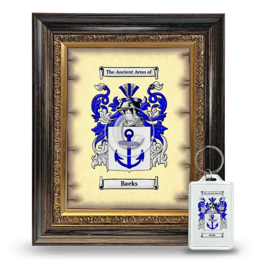 Baeks Framed Coat of Arms and Keychain - Heirloom