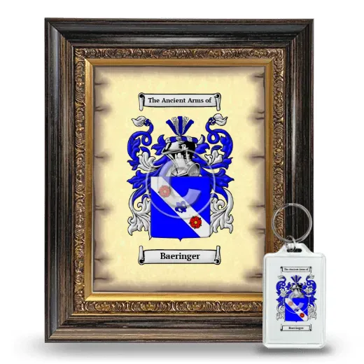 Baeringer Framed Coat of Arms and Keychain - Heirloom