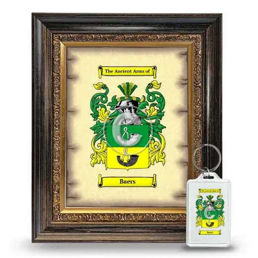 Baers Framed Coat of Arms and Keychain - Heirloom