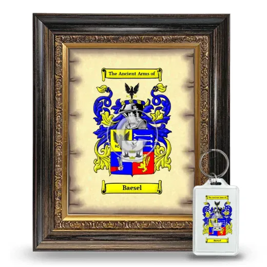 Baesel Framed Coat of Arms and Keychain - Heirloom
