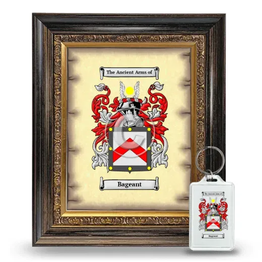 Bageant Framed Coat of Arms and Keychain - Heirloom