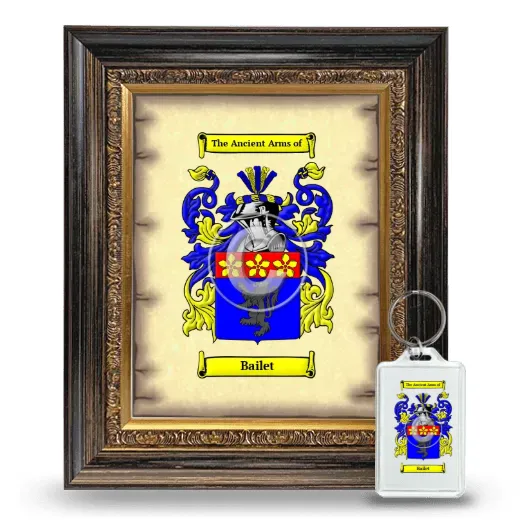 Bailet Framed Coat of Arms and Keychain - Heirloom