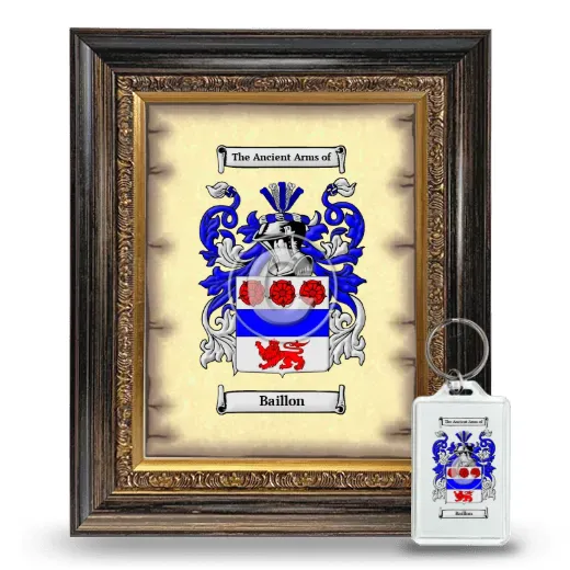 Baillon Framed Coat of Arms and Keychain - Heirloom