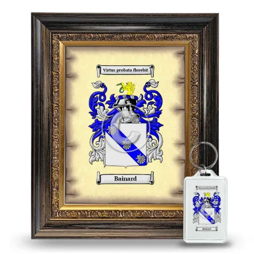 Bainard Framed Coat of Arms and Keychain - Heirloom