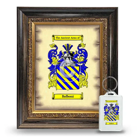 Balboni Framed Coat of Arms and Keychain - Heirloom