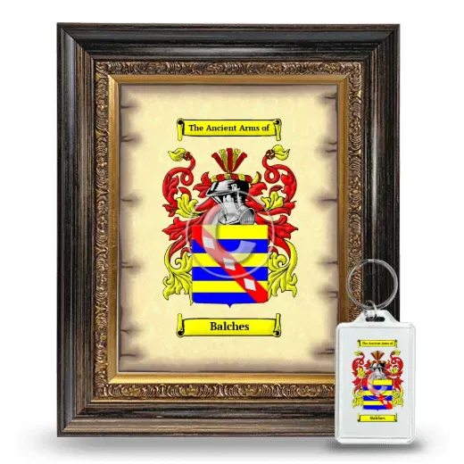 Balches Framed Coat of Arms and Keychain - Heirloom