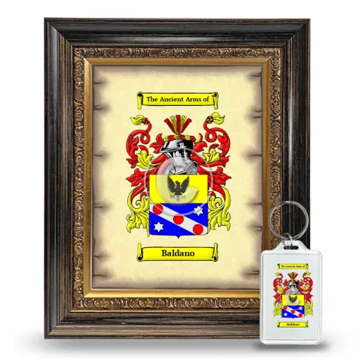 Baldano Framed Coat of Arms and Keychain - Heirloom