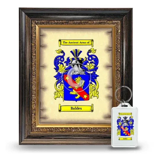 Baldes Framed Coat of Arms and Keychain - Heirloom
