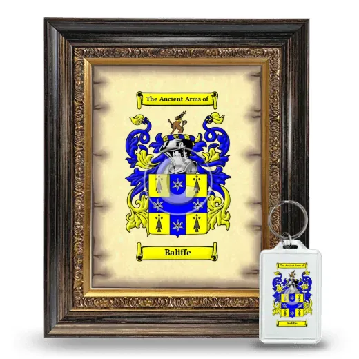 Baliffe Framed Coat of Arms and Keychain - Heirloom