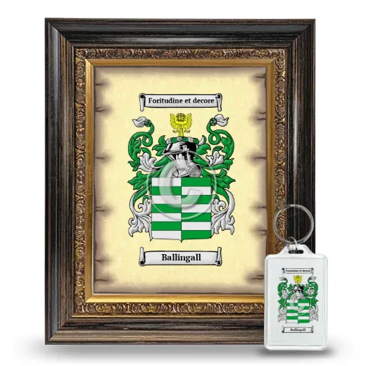 Ballingall Framed Coat of Arms and Keychain - Heirloom