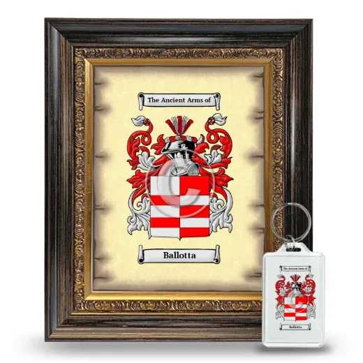 Ballotta Framed Coat of Arms and Keychain - Heirloom