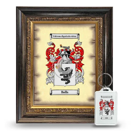 Balls Framed Coat of Arms and Keychain - Heirloom