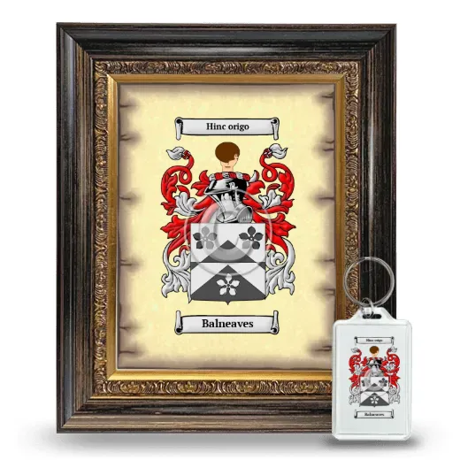Balneaves Framed Coat of Arms and Keychain - Heirloom