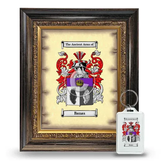 Banas Framed Coat of Arms and Keychain - Heirloom